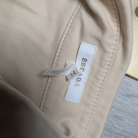 Escada Cream Fitted Belted Short Sleeve Button-Up Midi Shirt Dress Utility - Picture 10 of 11